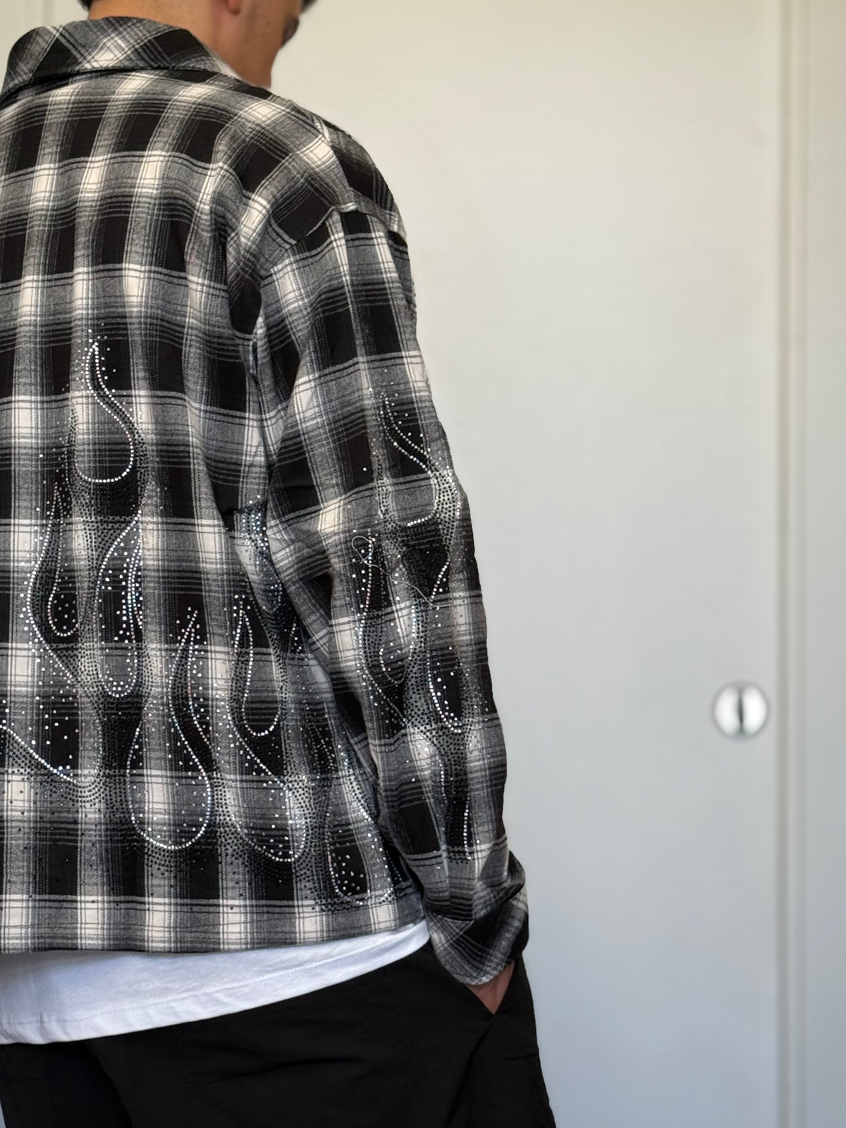 CAMICIA A Quadri FLAME NERO