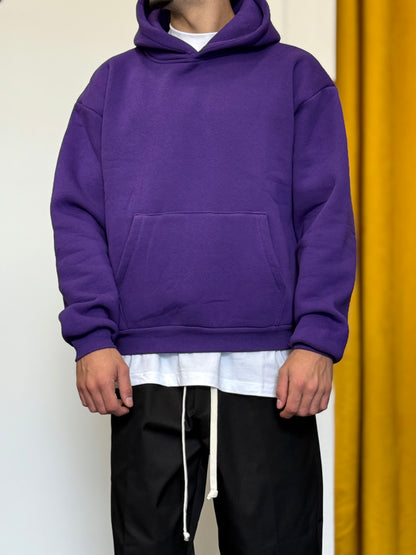 FELPA Con Cappuccio Cotone Felpato VIOLA