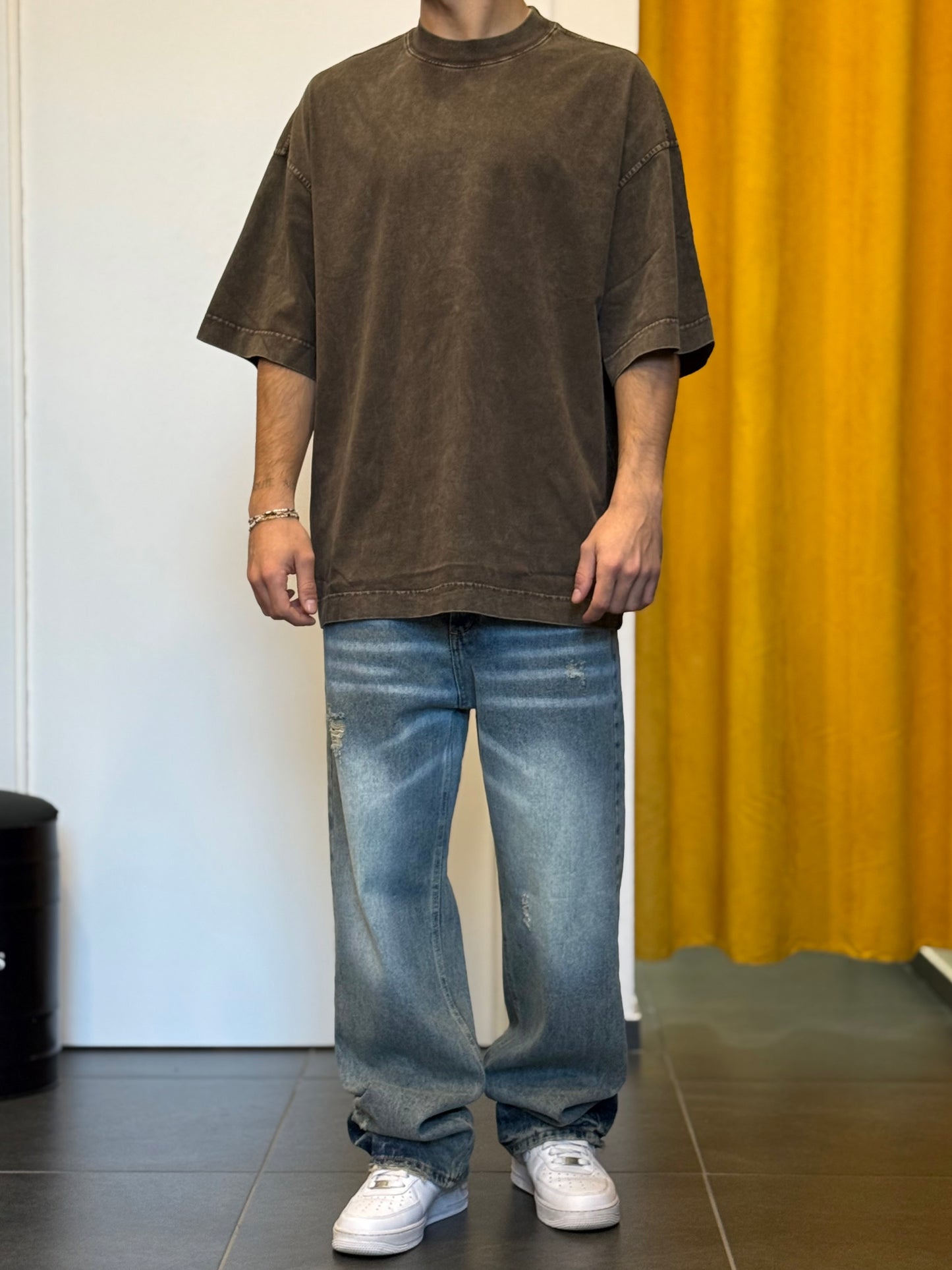 T-SHIRT PREMIUM OVERSIZE Slavato MARRONE