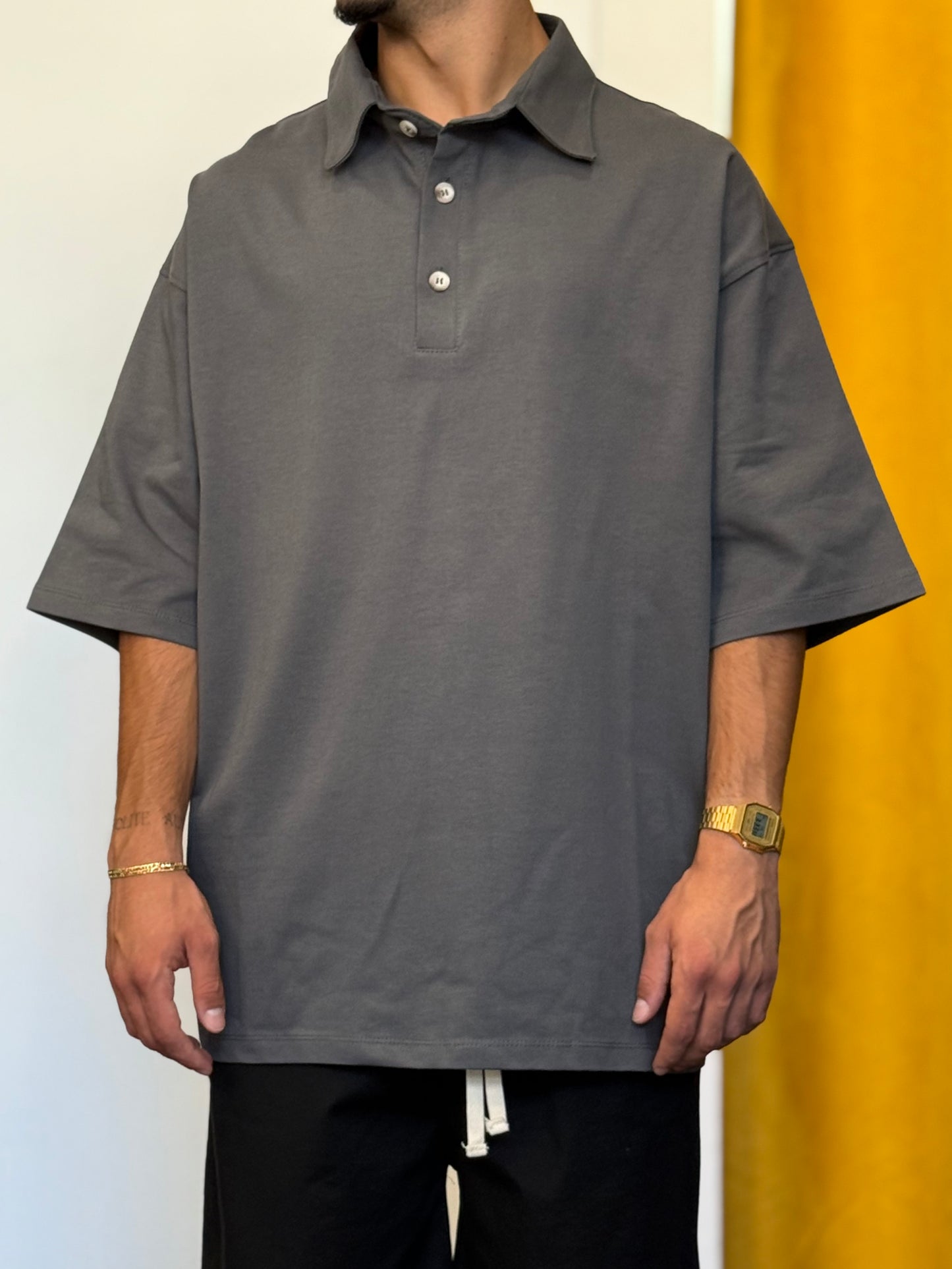 POLO OVERSIZE Grigio Scuro