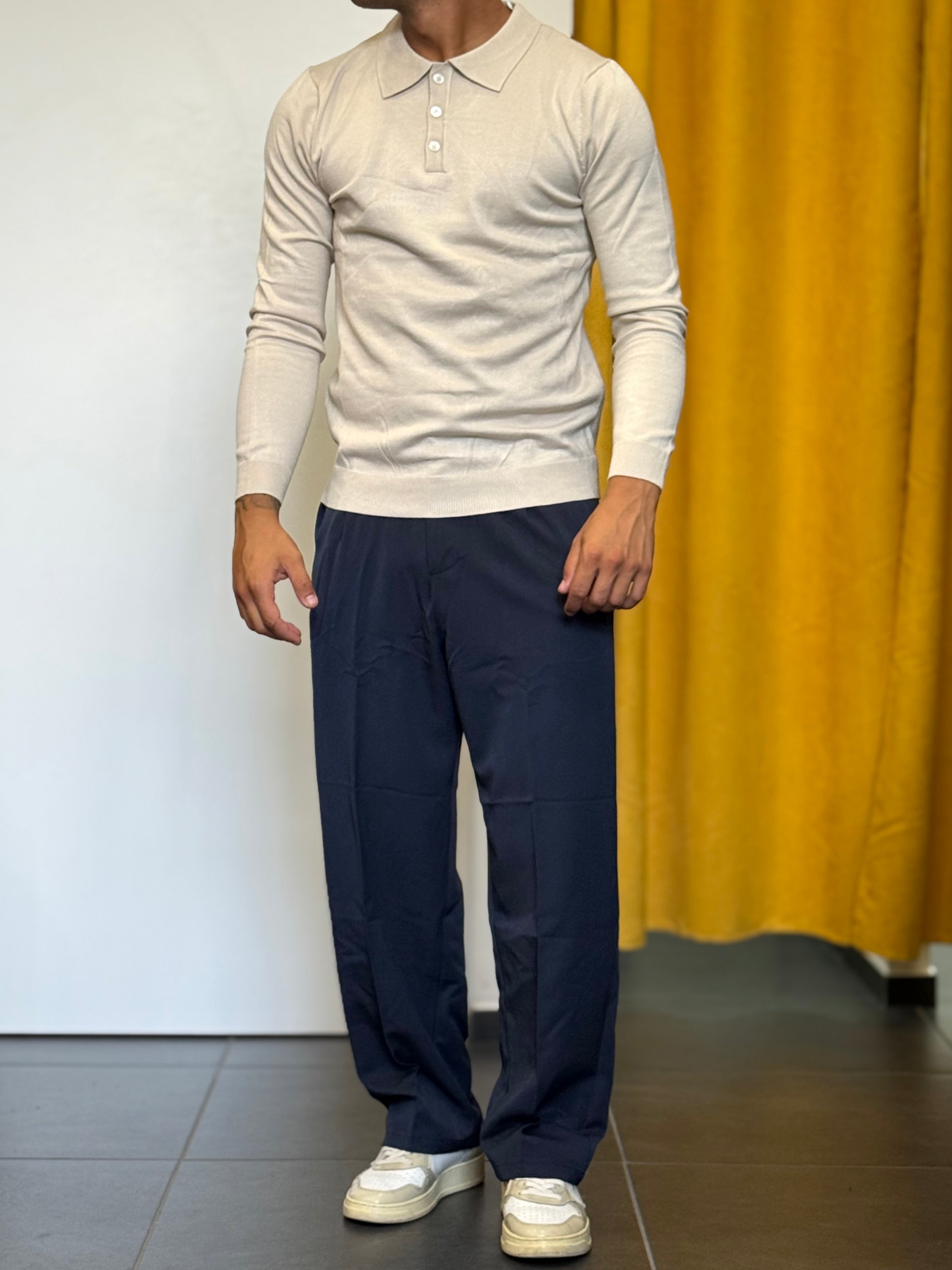 POLO Maniche Lunghe Slim Fit BEIGE