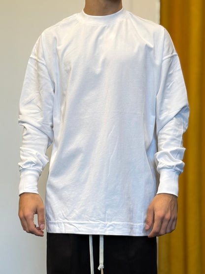 T-SHIRT PREMIUM Maniche Lunghe Slavato BIANCO