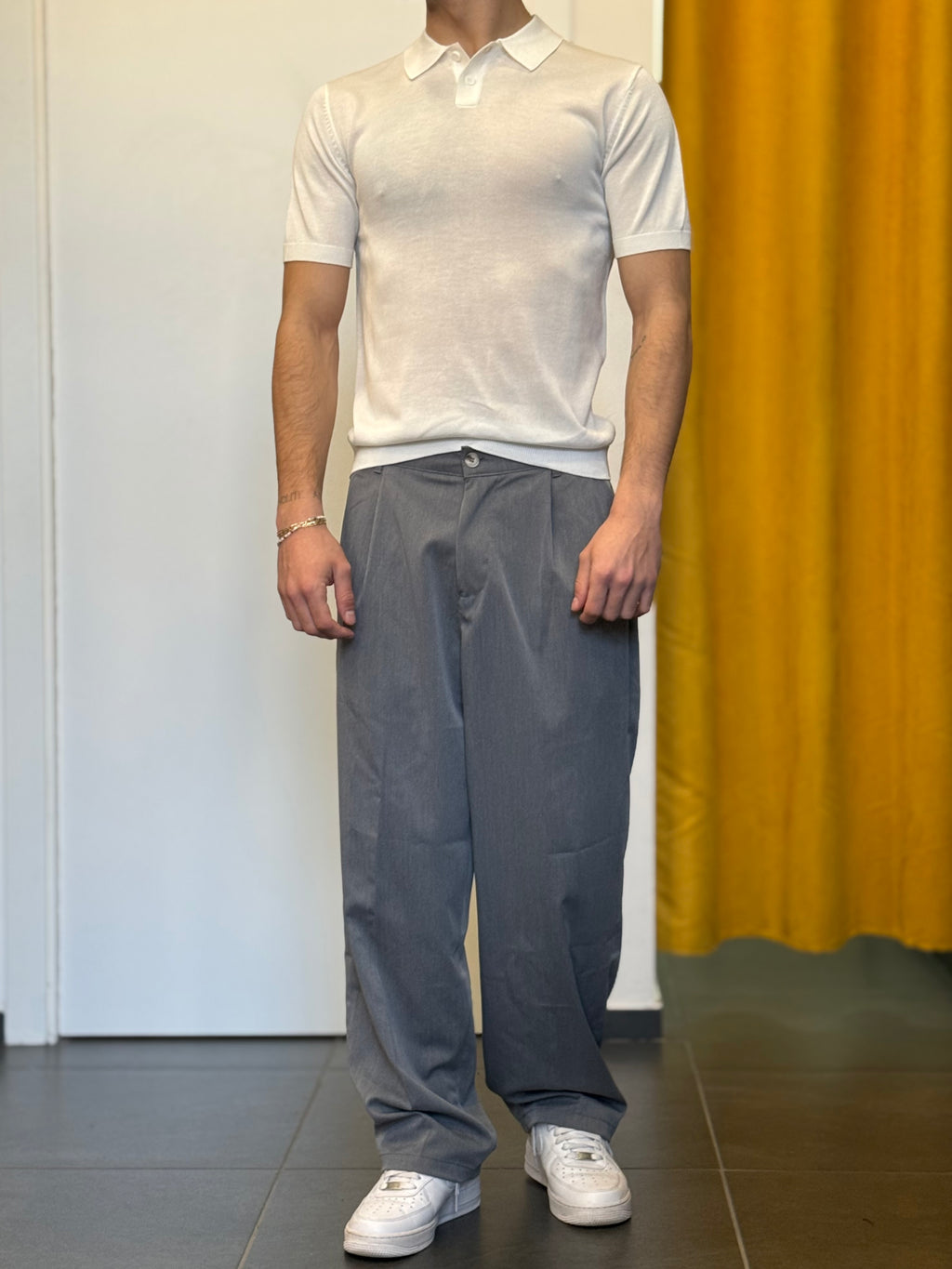 POLO 2 Bottoni Slim Fit BIANCO