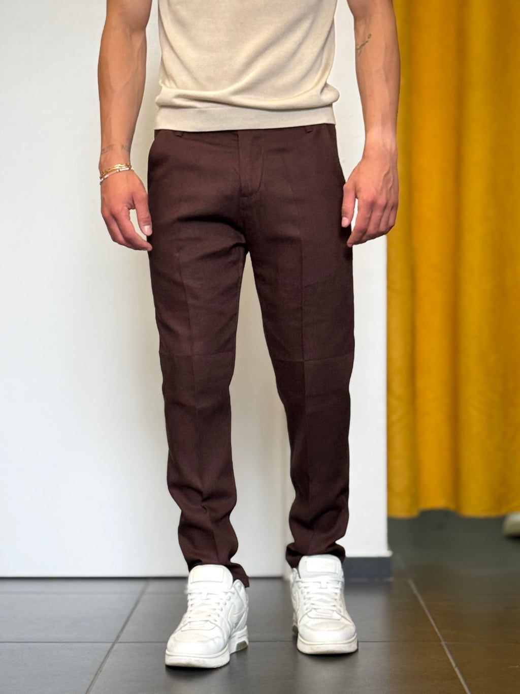 PANTALONE Slim MARRONE