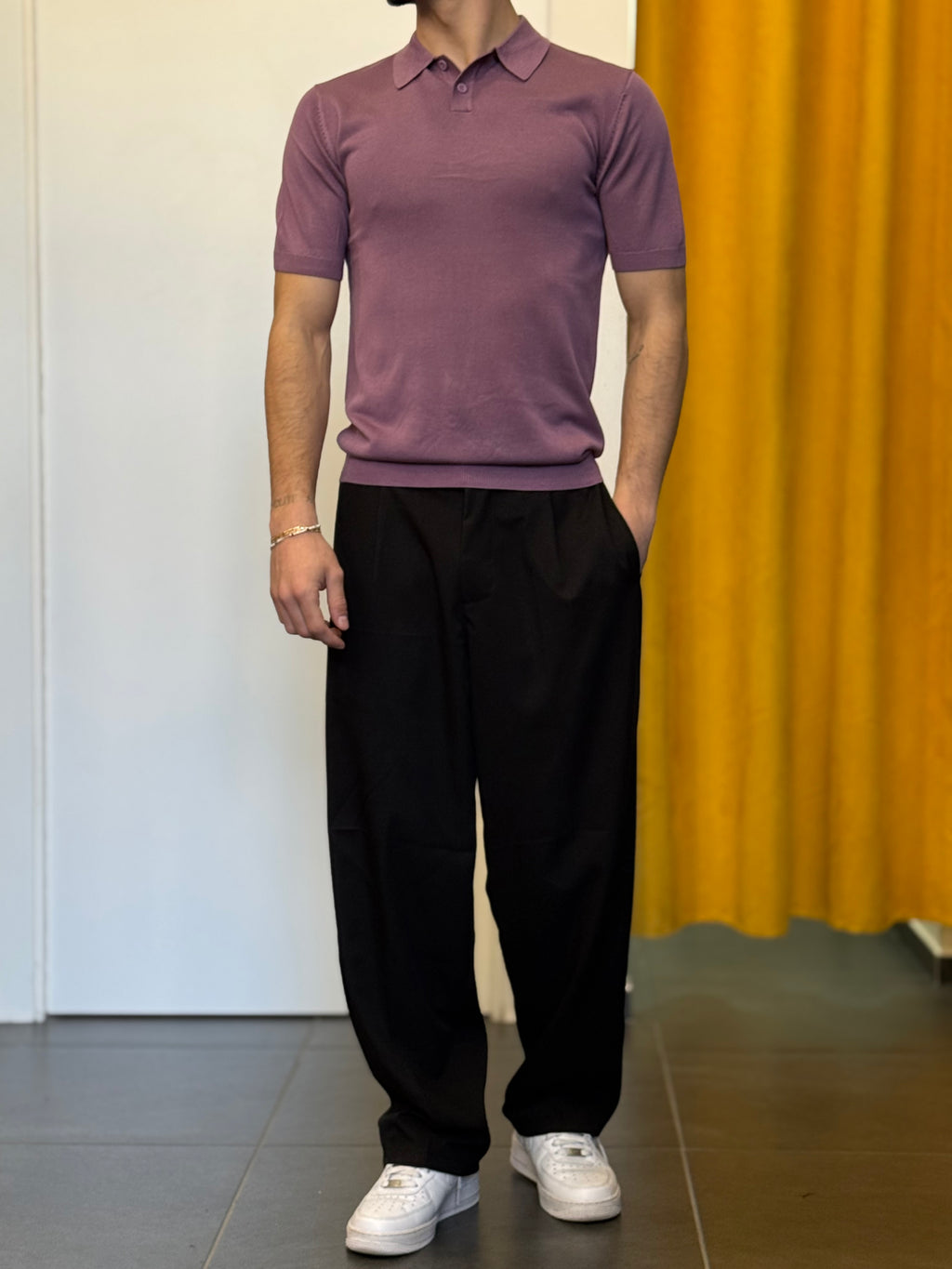 POLO 2 Bottoni Slim Fit VIOLA