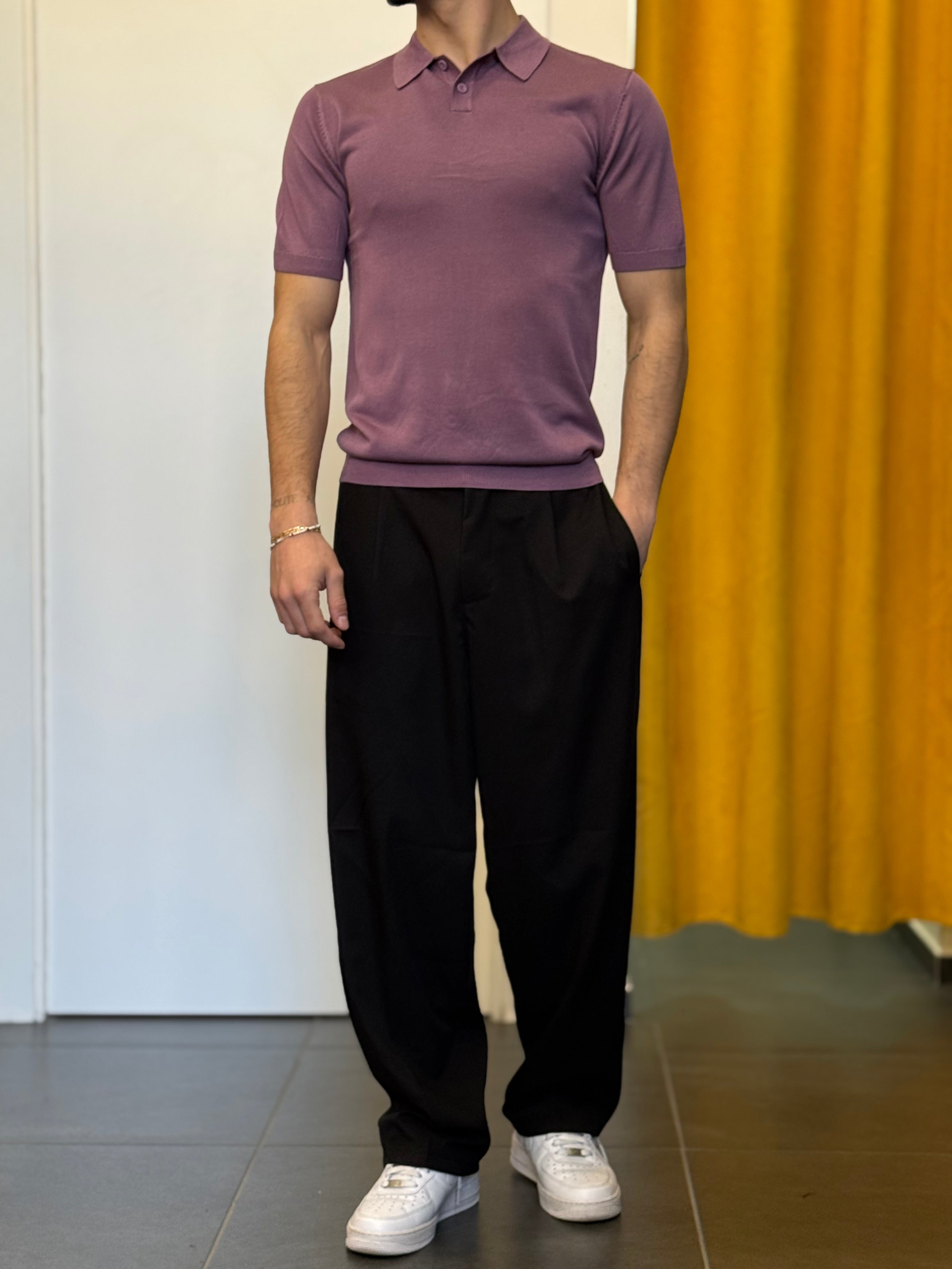 POLO 2 Bottoni Slim Fit VIOLA