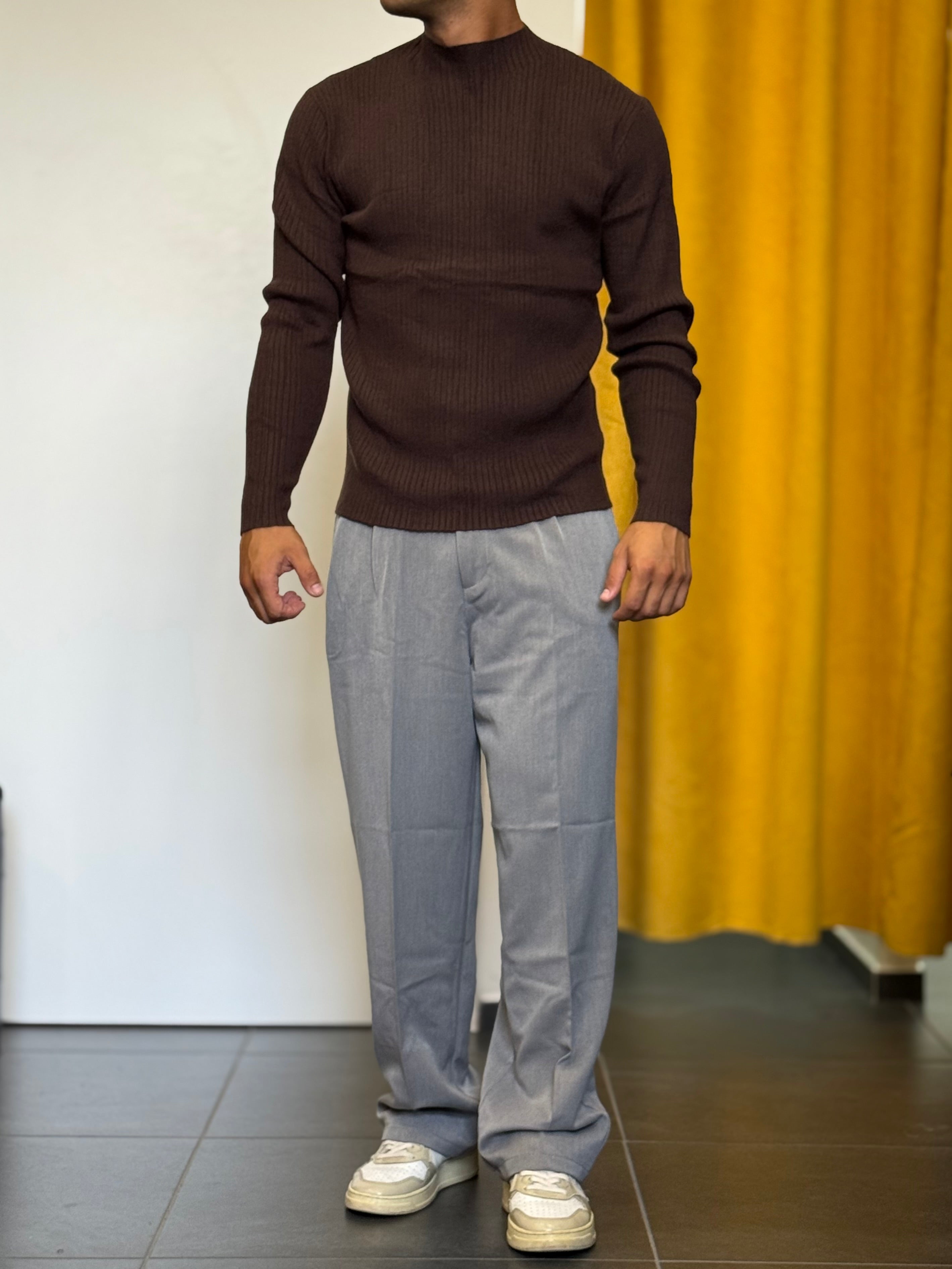 MAGLIONCINO Slim Fit MARRONE