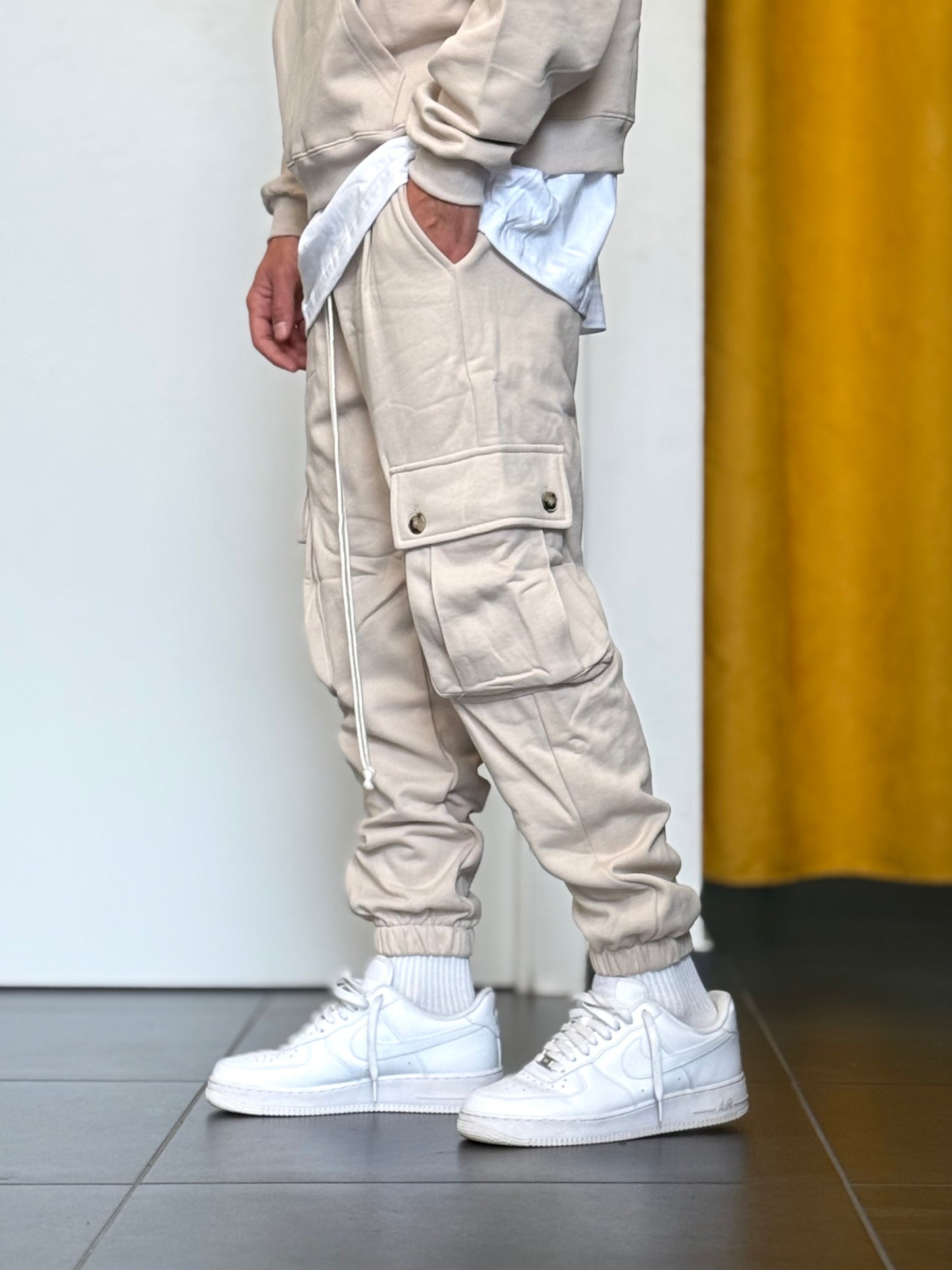 COMPLETO TUTA Cappuccio + Cargo BEIGE