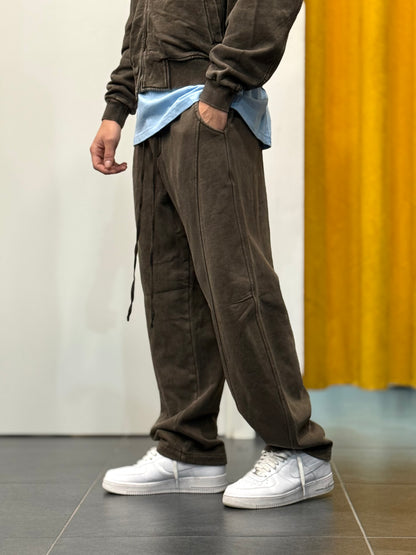 TUTA Felpa Cappuccio STONE WASHED MARRONE