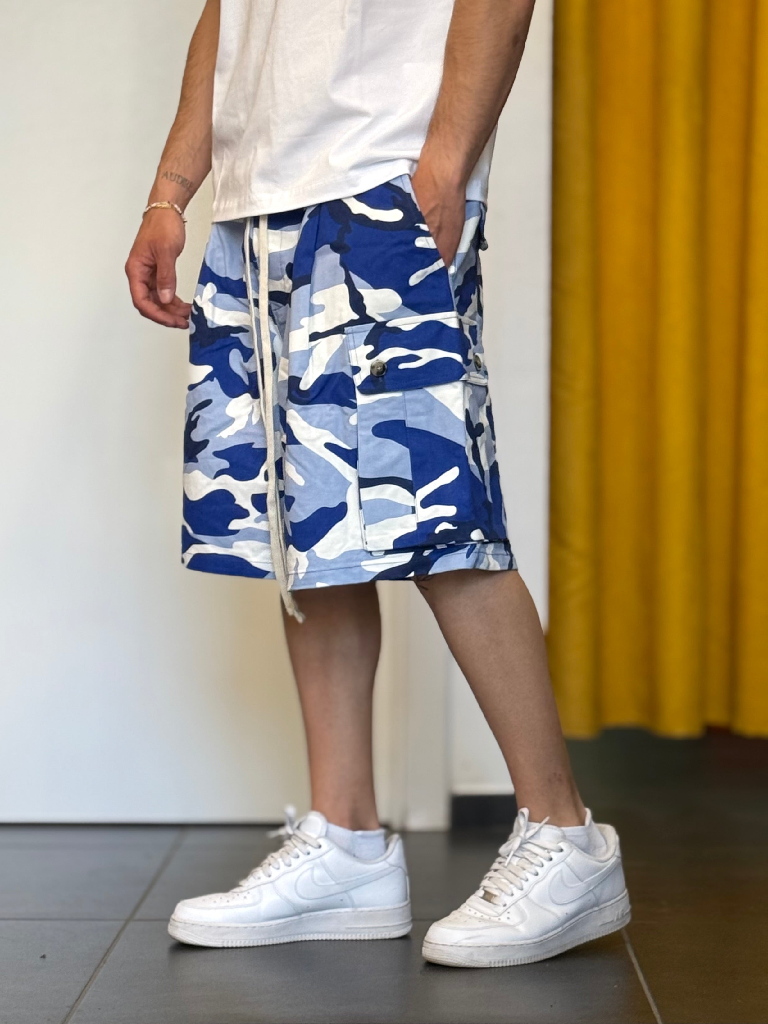 BERMUDA CARGO Camo BLU