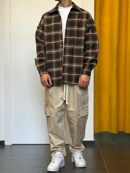 CAMICIA A Quadri MARRONE