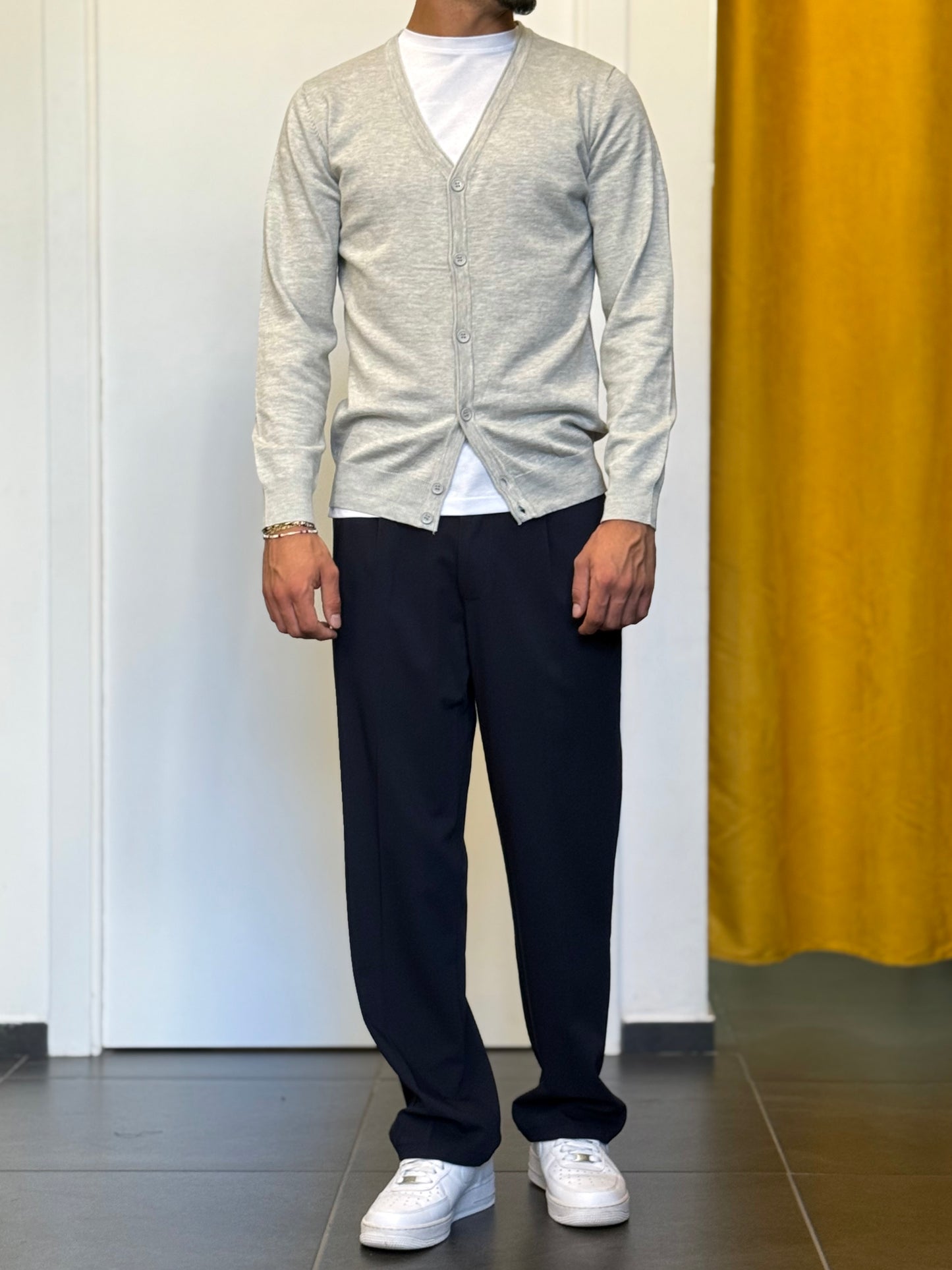 CARDIGAN In Filo GRIGIO CHIARO