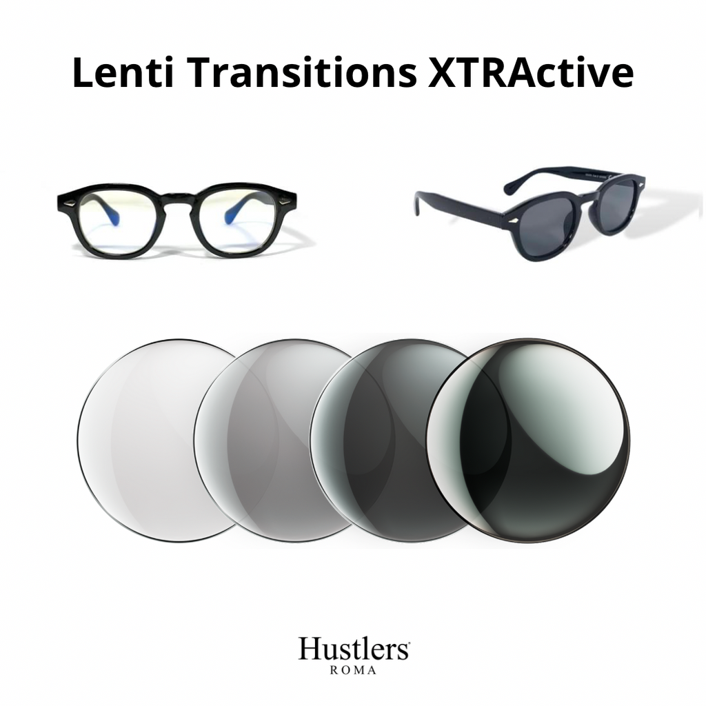 HR Eyewear - Occhiale con Lenti Fotocromatiche Certificate Transitions XTRACTIVE (Montatura EDWARD Nero)