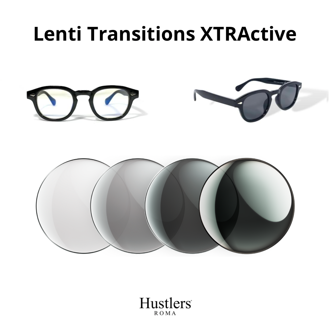 HR Eyewear - Occhiale con Lenti Fotocromatiche Certificate Transitions XTRACTIVE (Montatura EDWARD Nero)