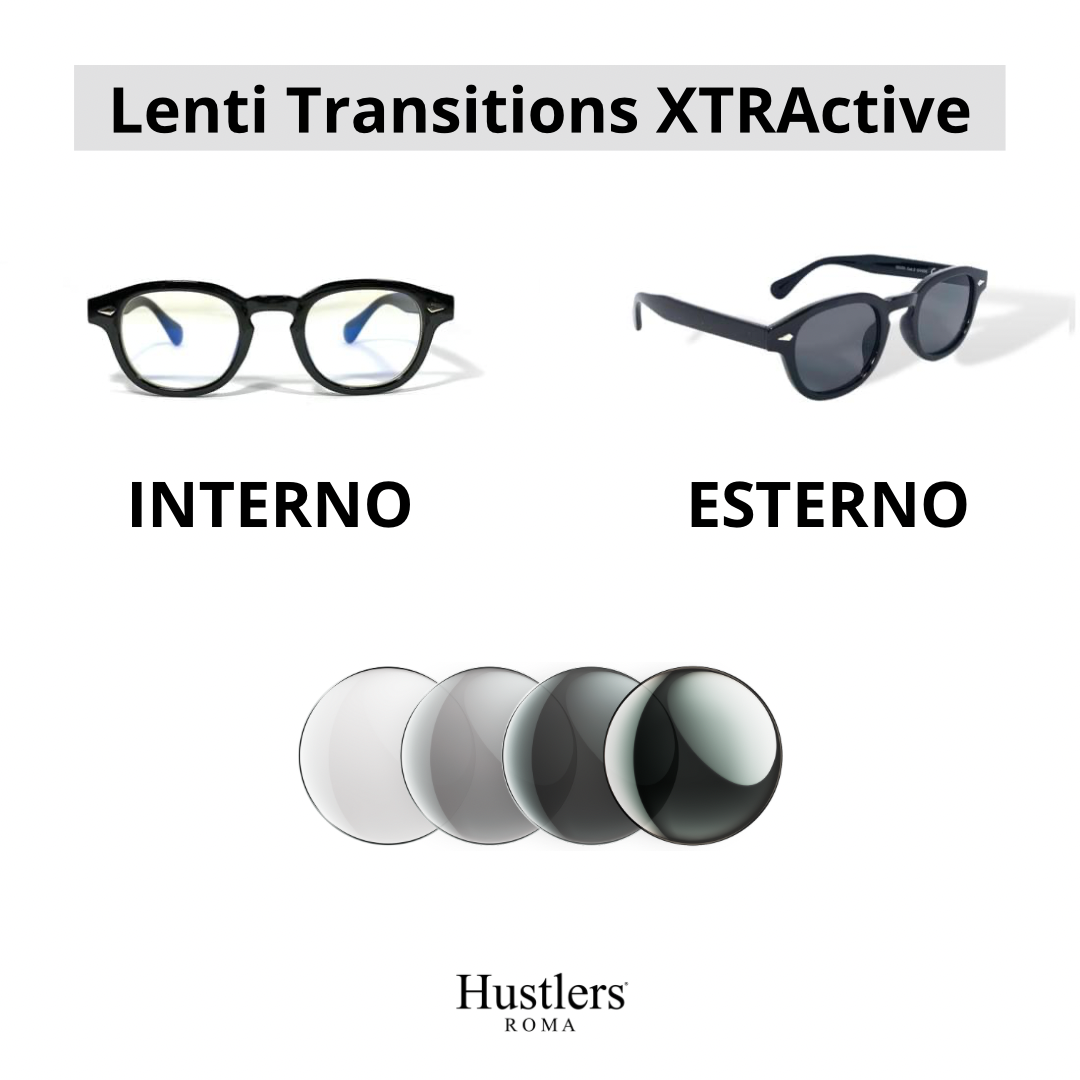 HR Eyewear - Occhiale con Lenti Fotocromatiche Certificate Transitions XTRACTIVE (Montatura EDWARD Nero)